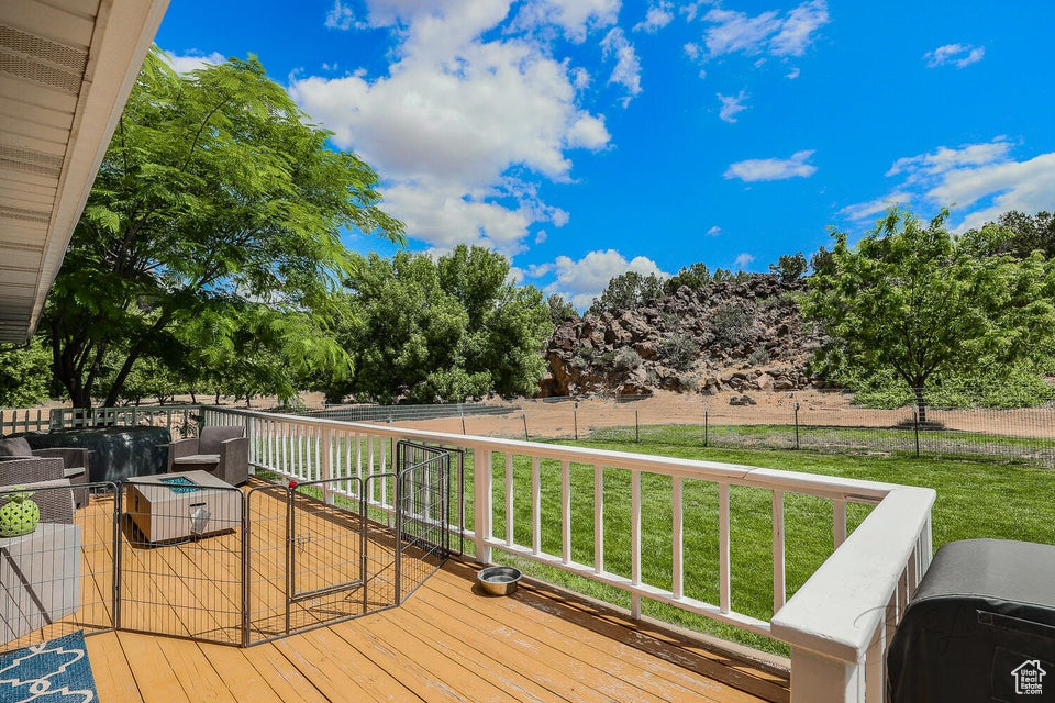 View of wooden deck