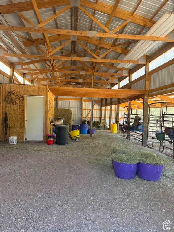 View of horse barn