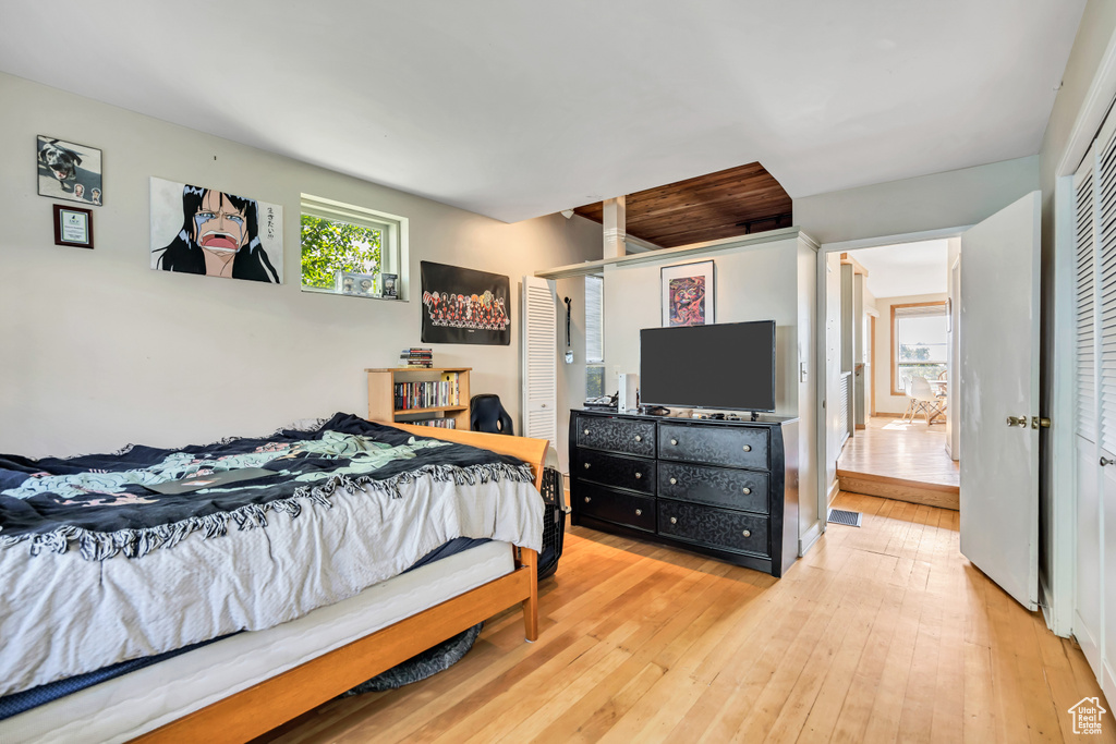 Bedroom featuring light wood-style flooring