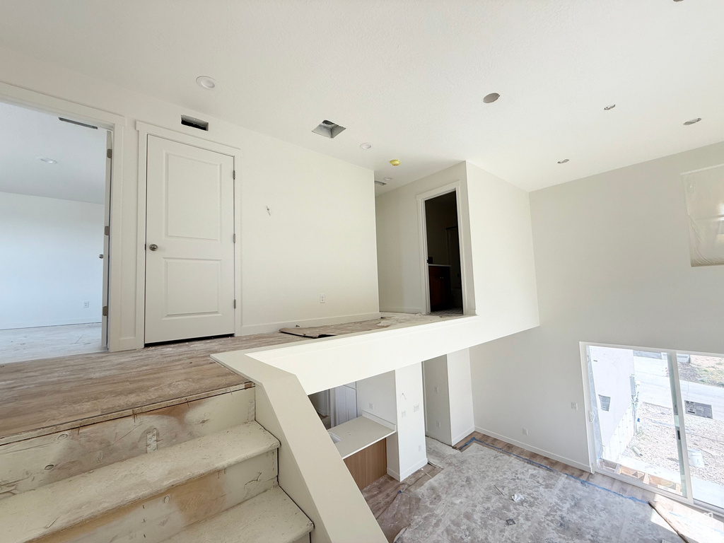 Stairs with baseboards