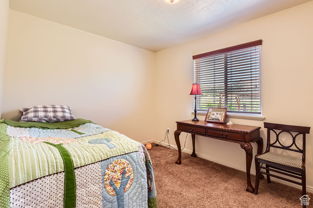 Carpeted bedroom with baseboards