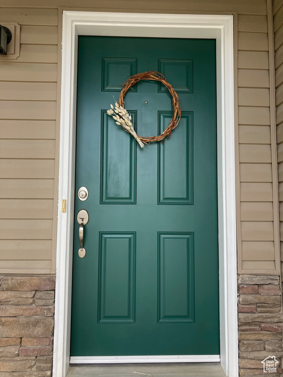 View of exterior entry