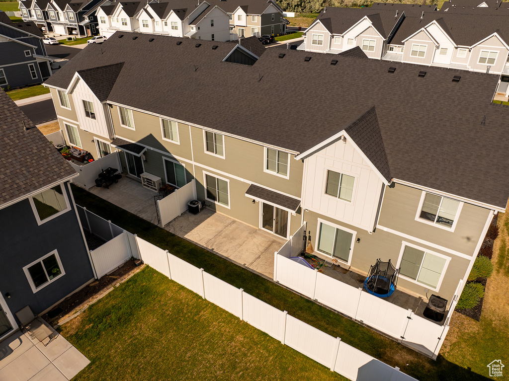 Aerial perspective of suburban area