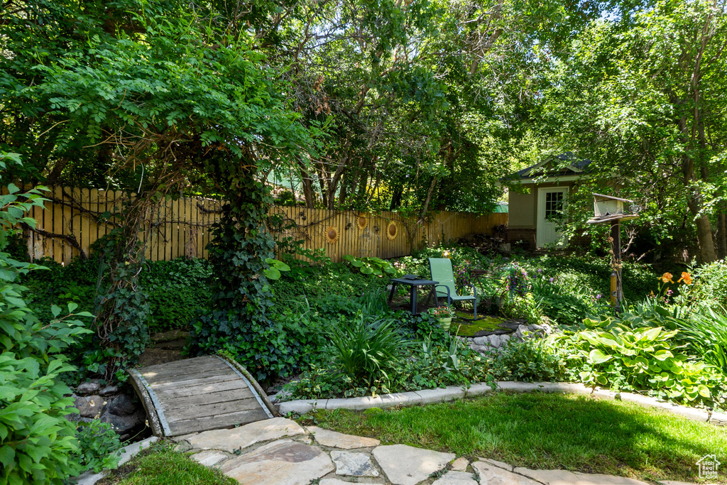 View of fenced yard