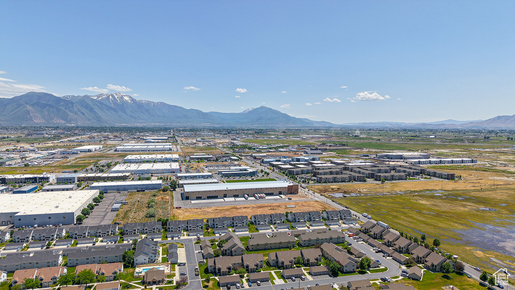 Aerial view of a mountainous background