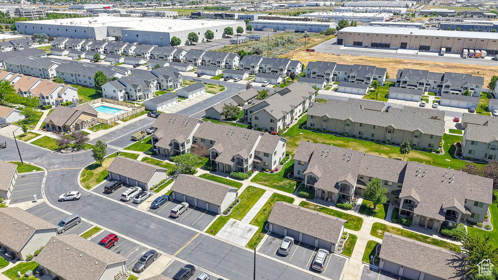 Aerial view of residential area