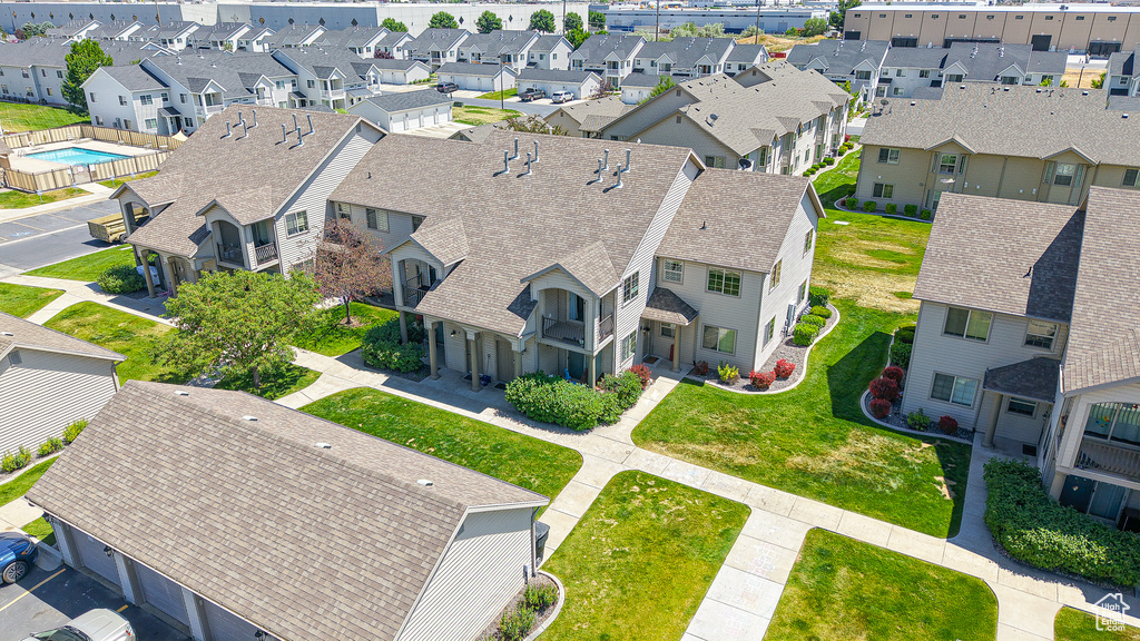 Aerial view of residential area