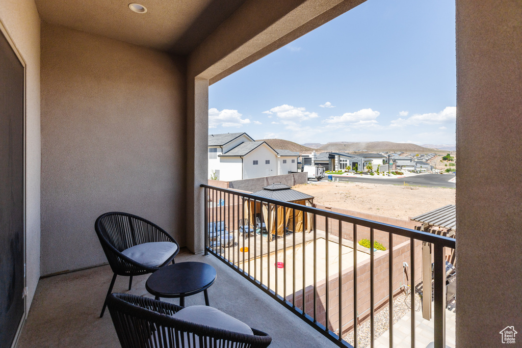 Balcony with a residential view