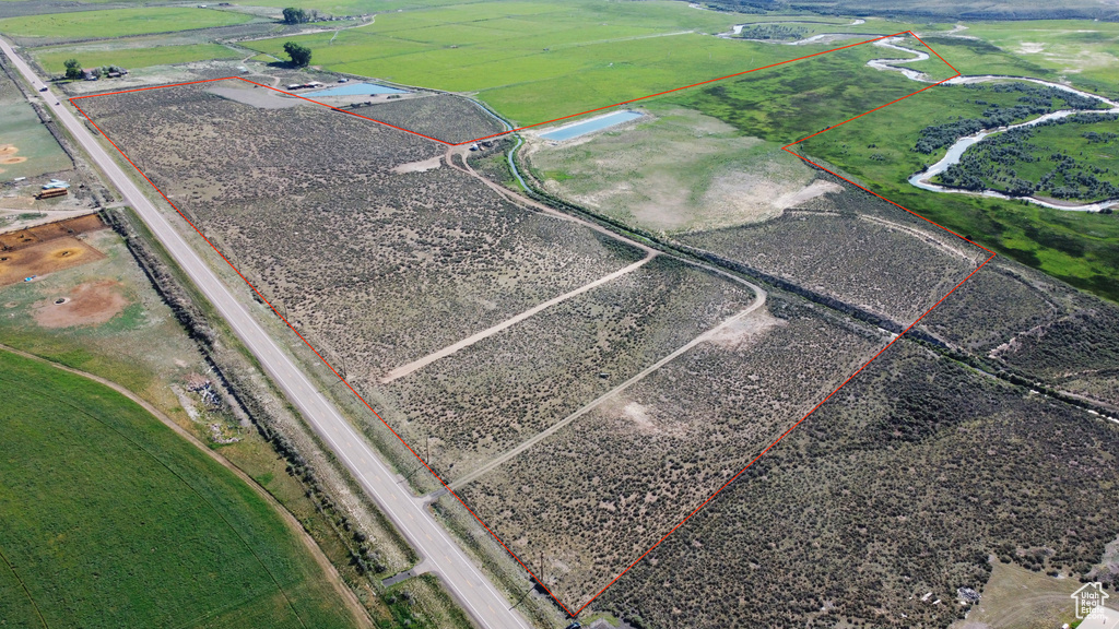 View of rural area featuring property parcel outlined