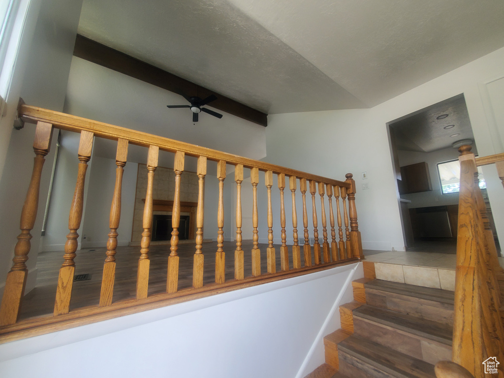 Stairs with ceiling fan