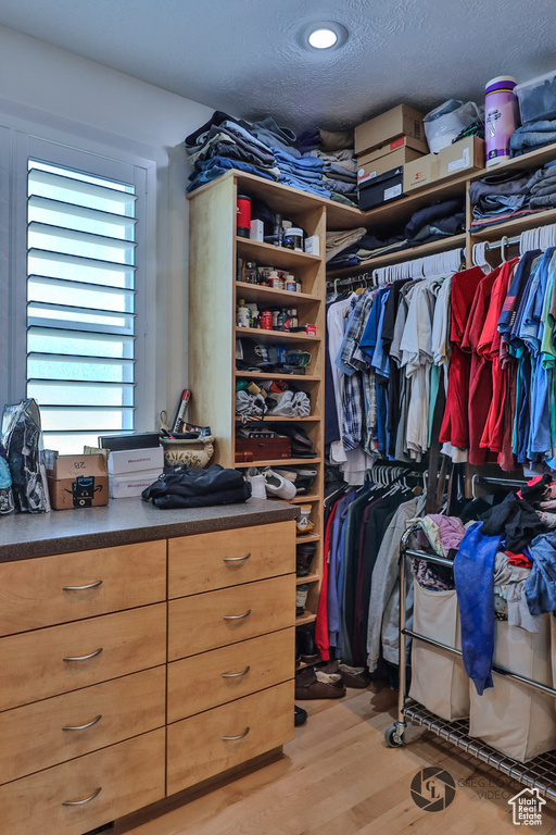 Spacious closet featuring light wood-style floors