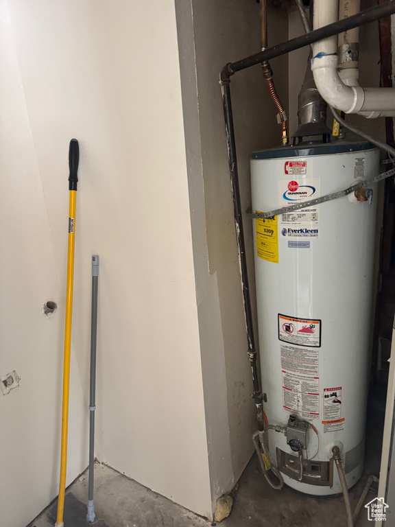 Utilities featuring gas water heater