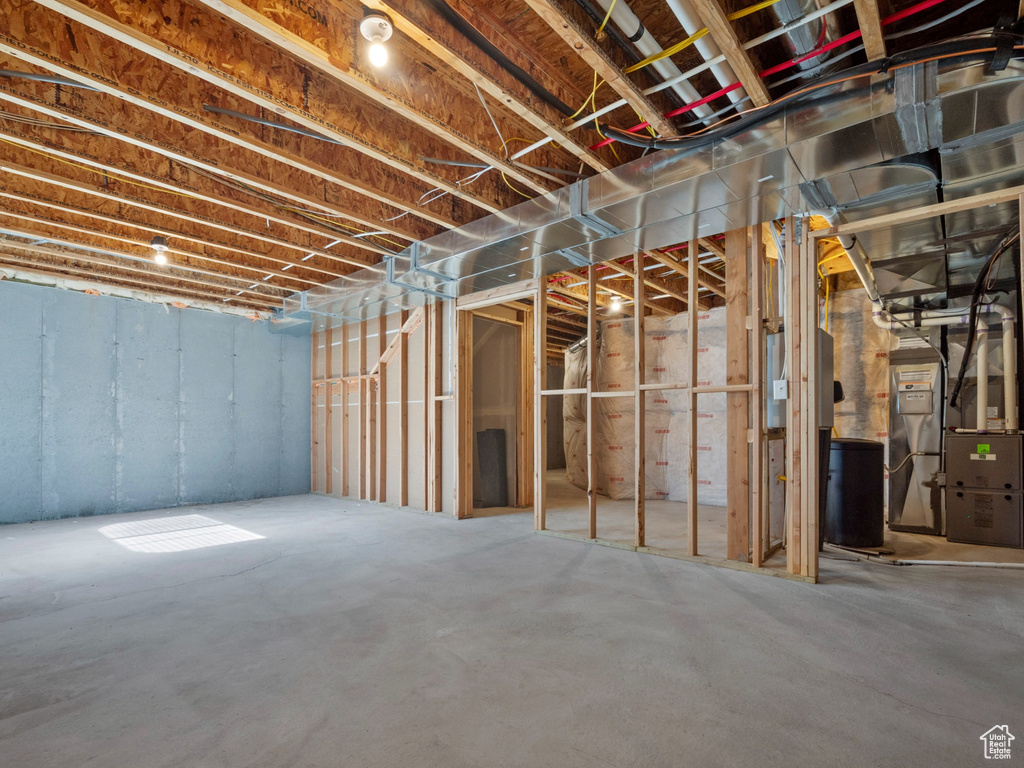 View of unfinished basement