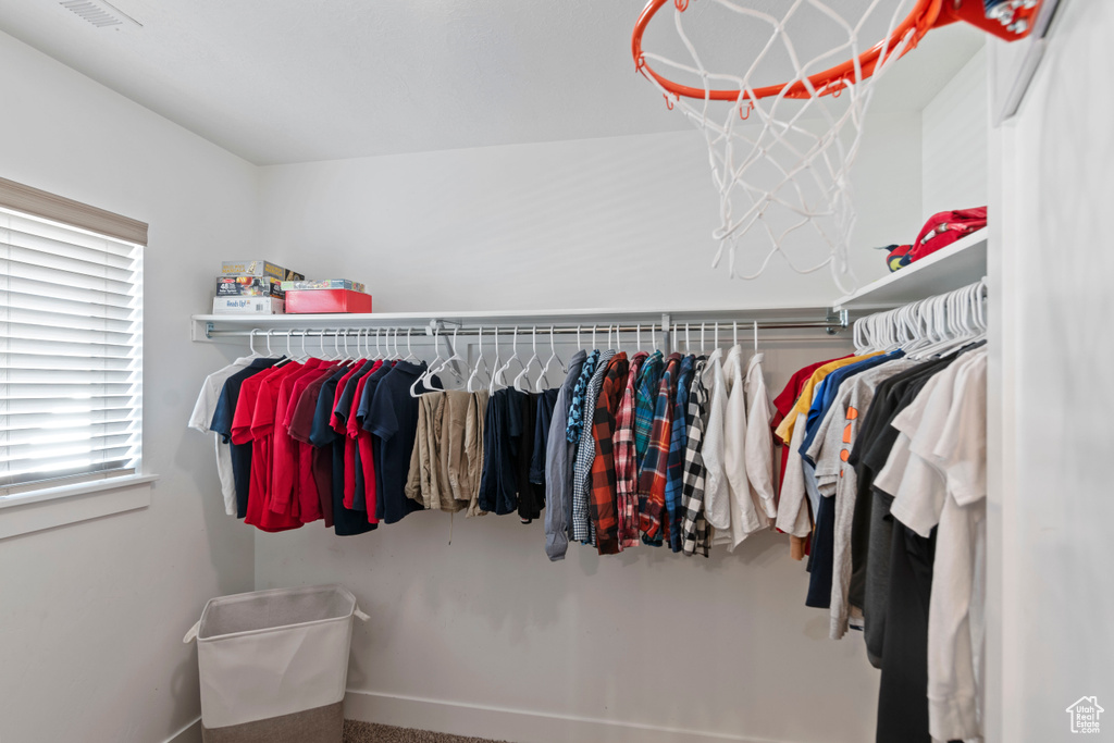 View of walk in closet