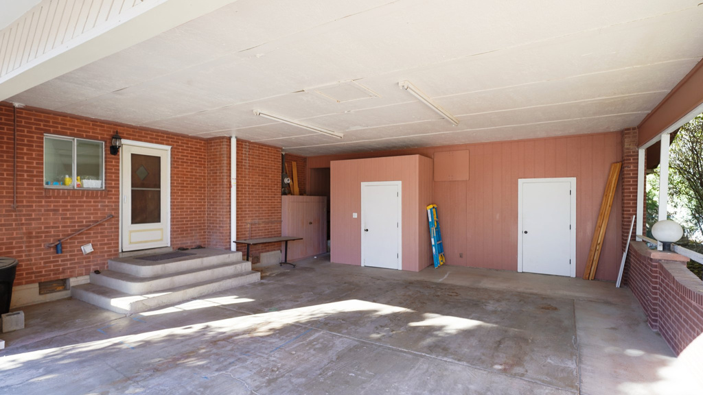 View of garage