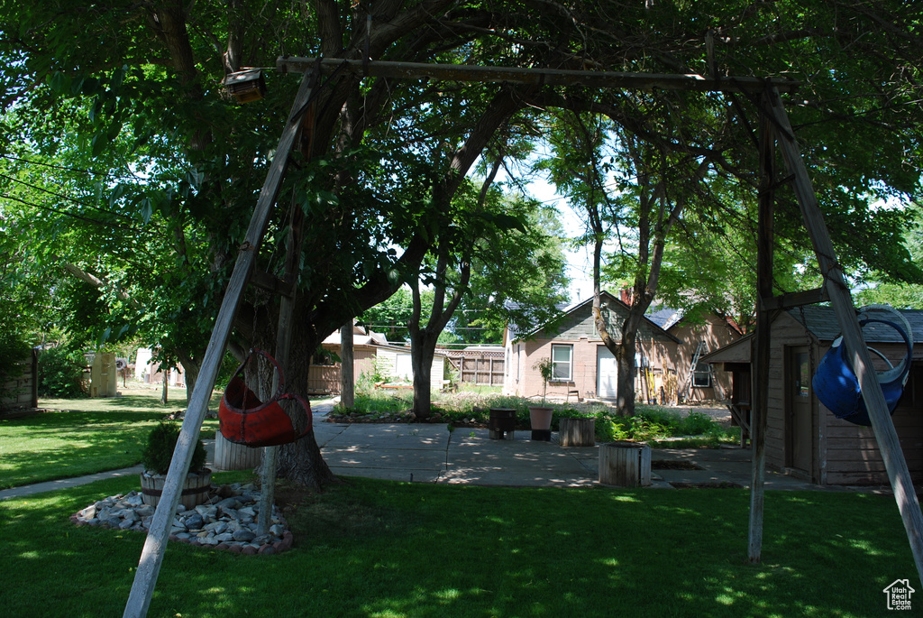 View of yard featuring a patio area