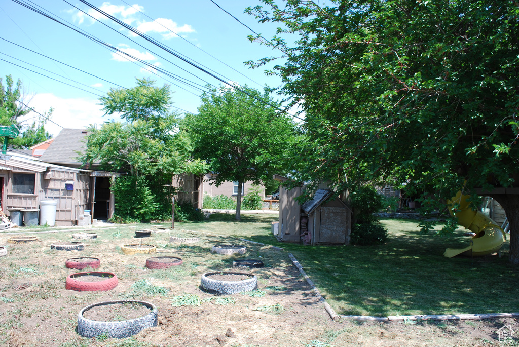 View of grassy yard