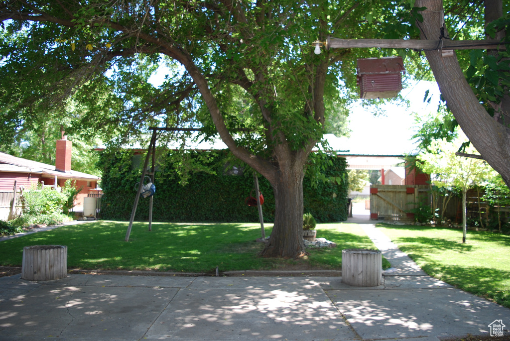 View of yard featuring a patio