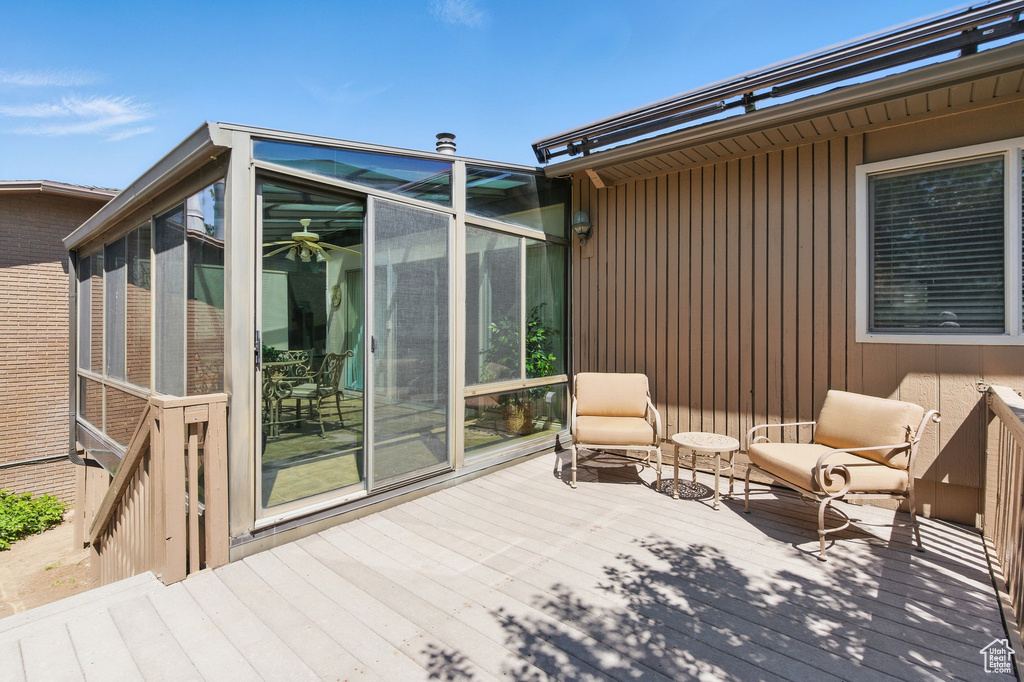 Deck with a sunroom
