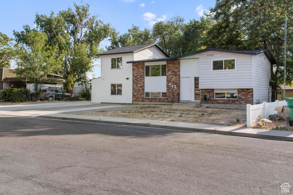 View of front of home with brick siding