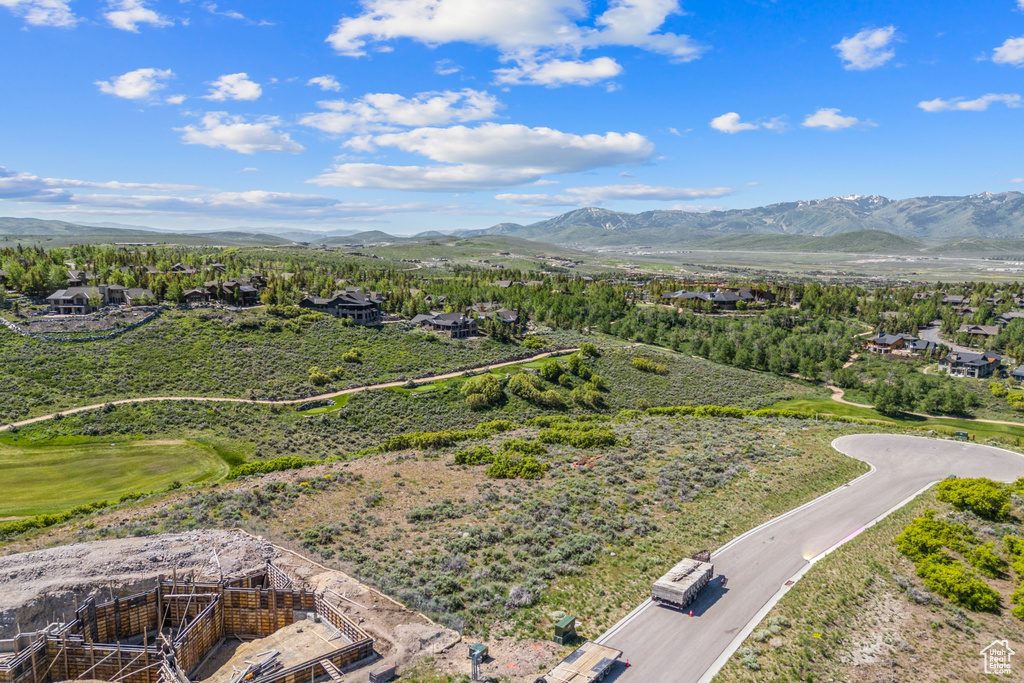 Bird\\\\\\\'s eye view of a mountainous background