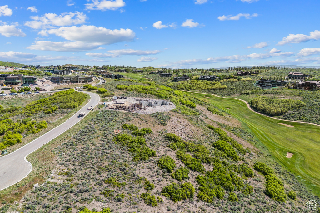 Aerial view of a golf course