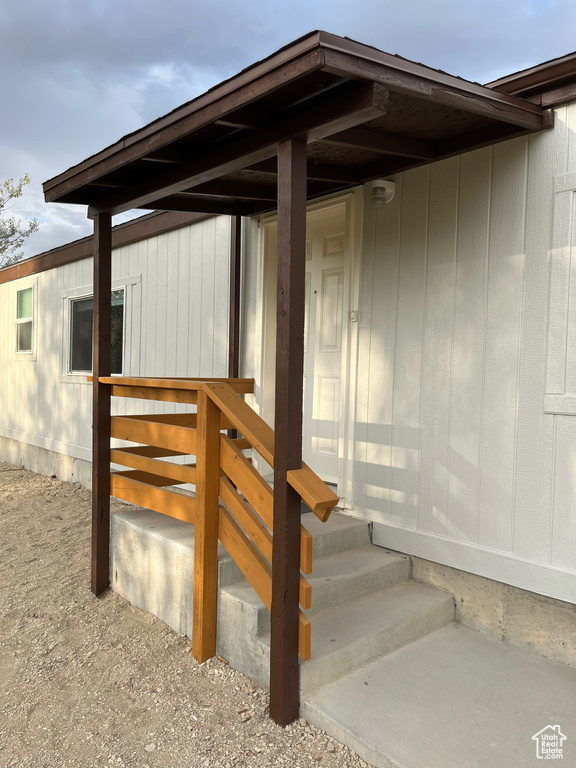 Deck featuring entry steps
