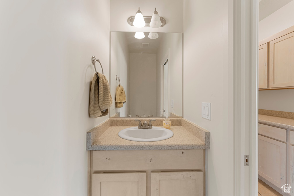 Bathroom featuring vanity