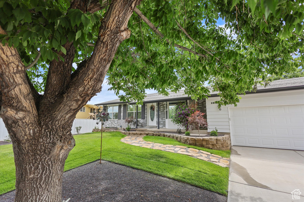 Ranch-style house with a garage and driveway