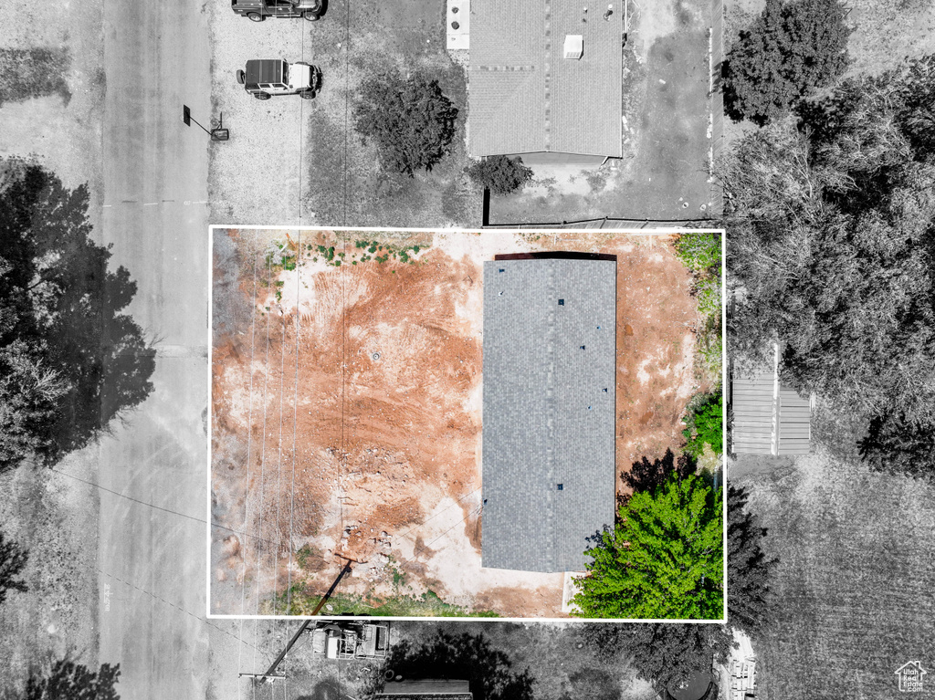 View from above of property featuring property boundaries highlighted