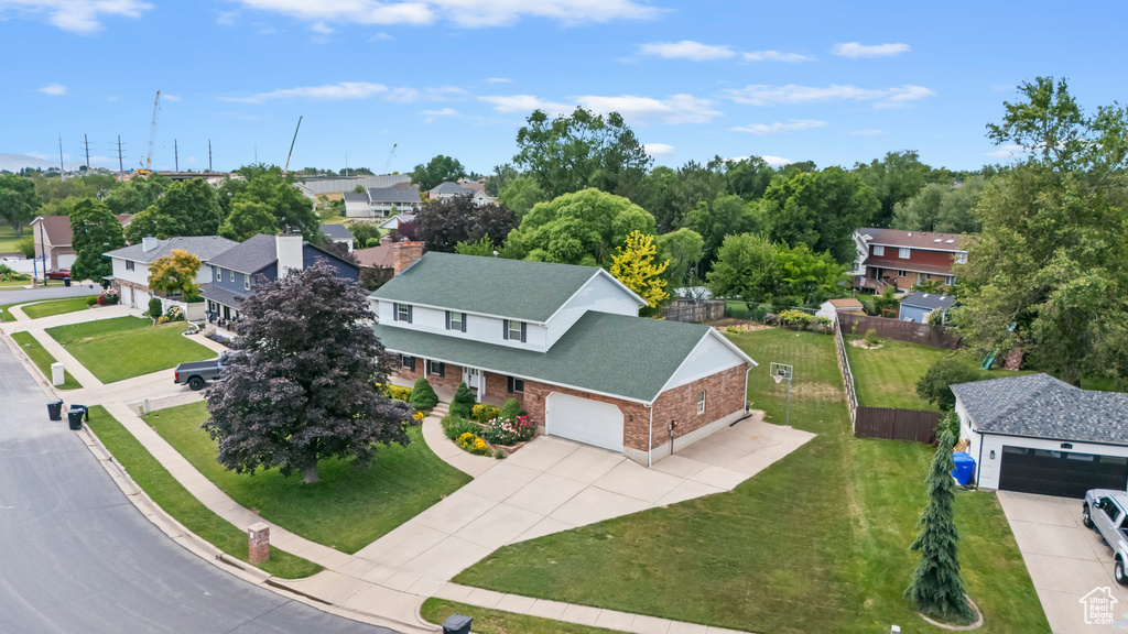 Aerial view of residential area