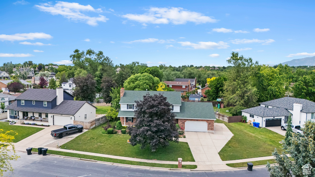 Aerial view of residential area