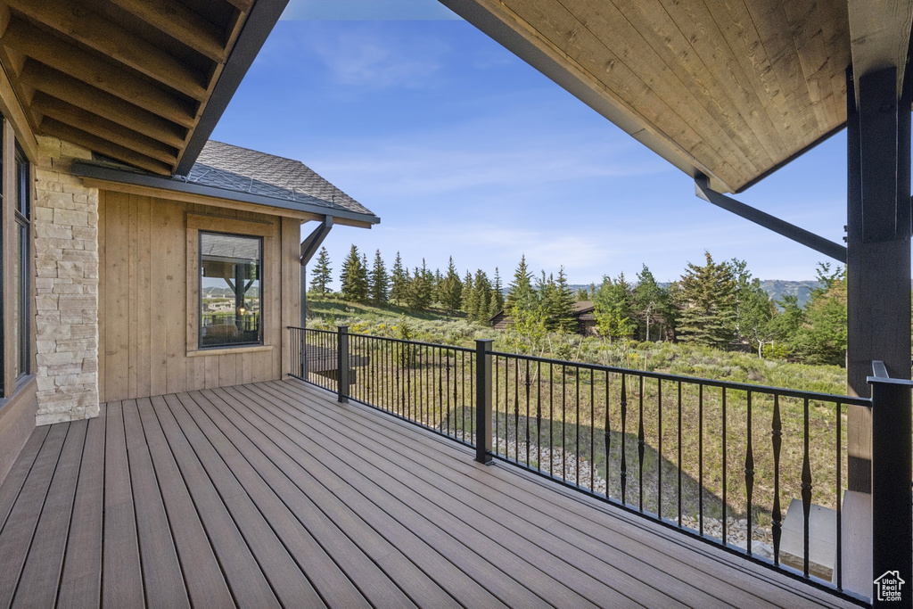 View of wooden deck