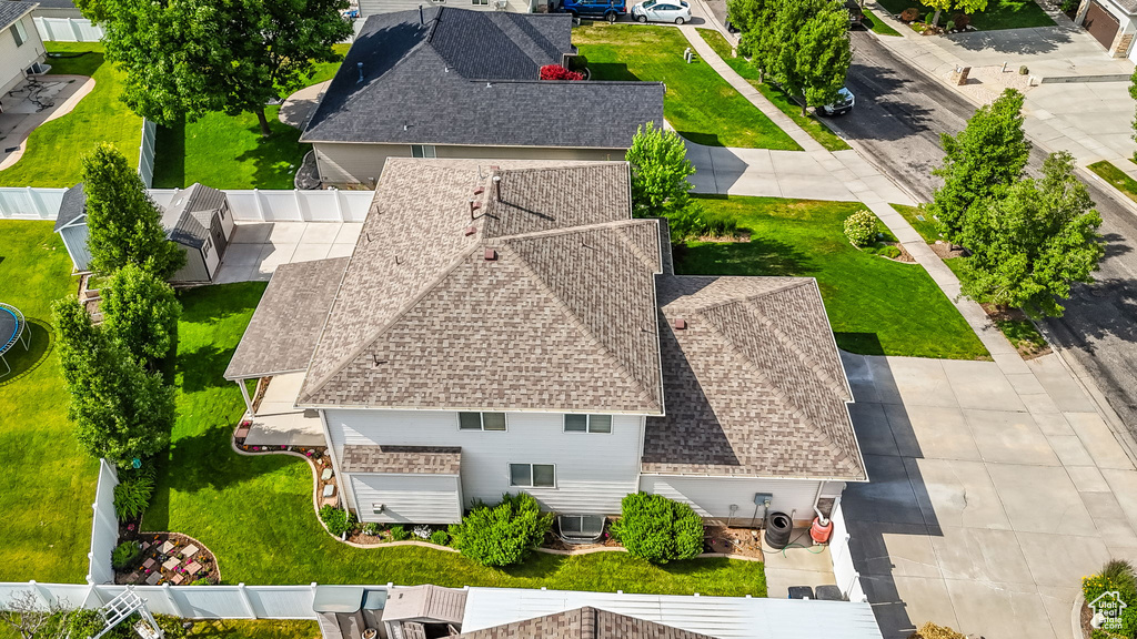 Aerial perspective of suburban area
