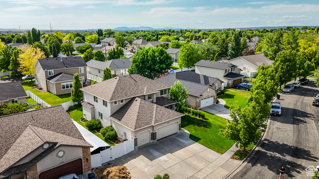 Aerial view of residential area