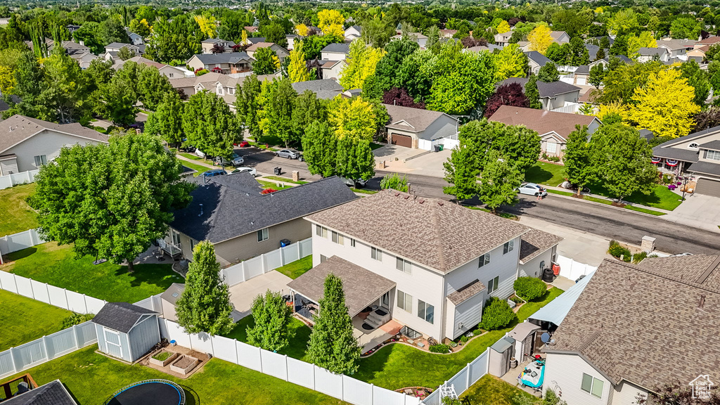 Aerial view of residential area