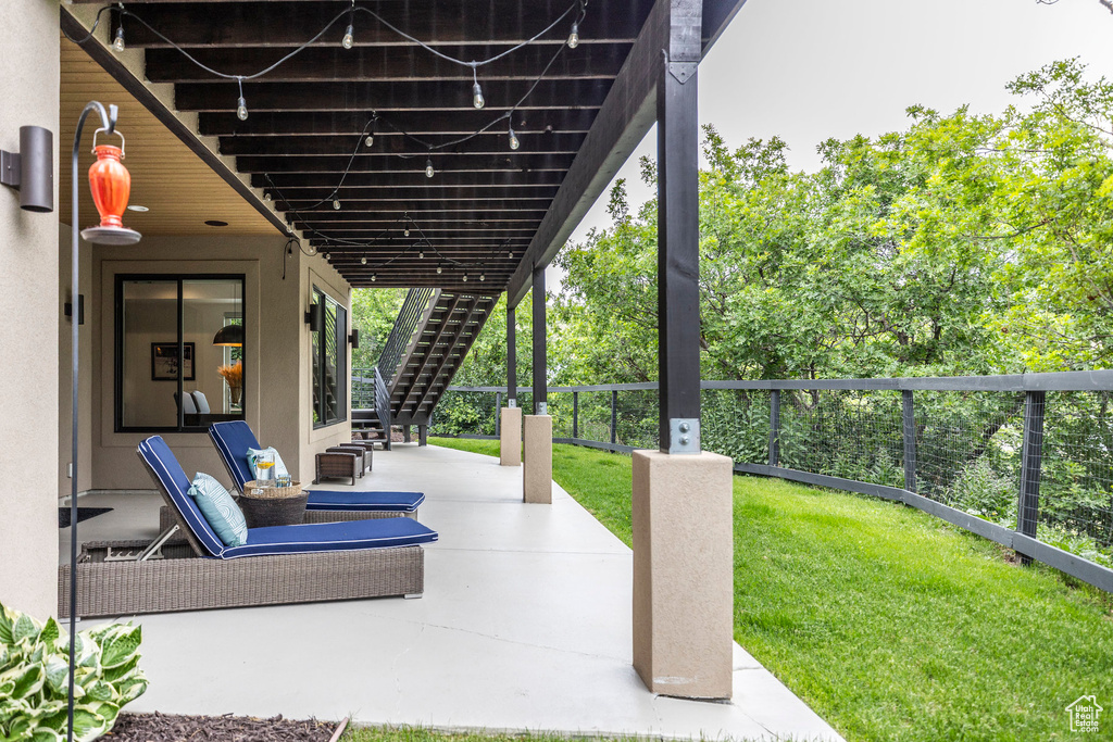 View of patio / terrace with stairs