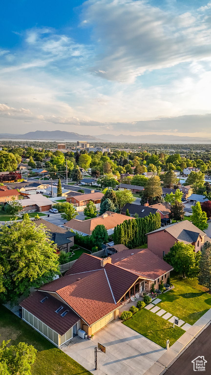Aerial perspective of suburban area