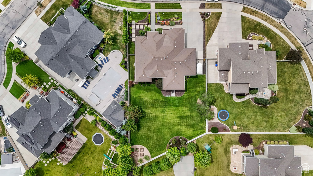 Aerial perspective of suburban area