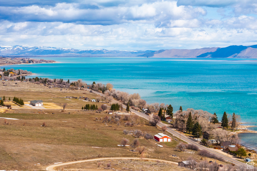 Water view with a mountainous background