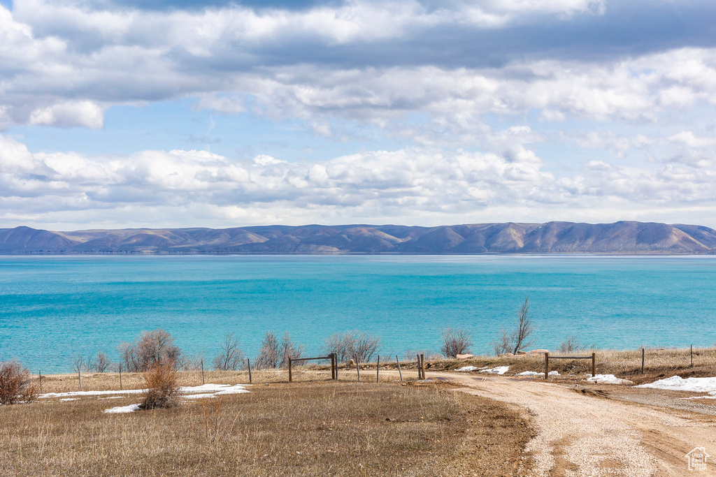 Water view with a mountainous background