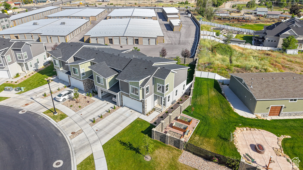 Aerial view of residential area