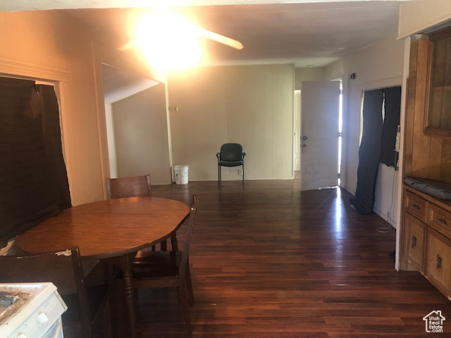 Dining area with wood finished floors
