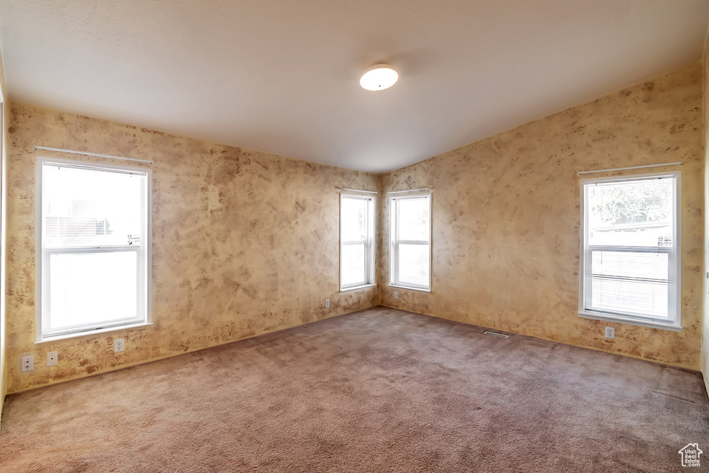View of carpeted spare room