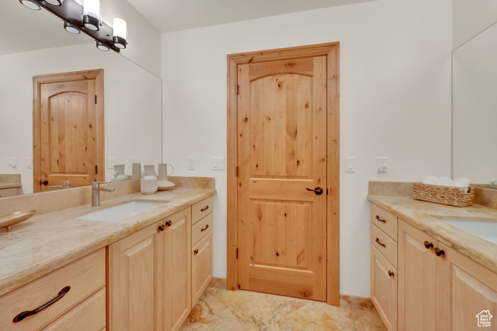 Bathroom with two vanities