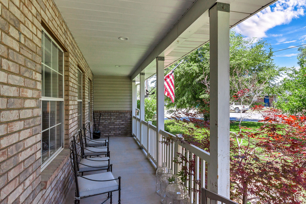View of covered porch