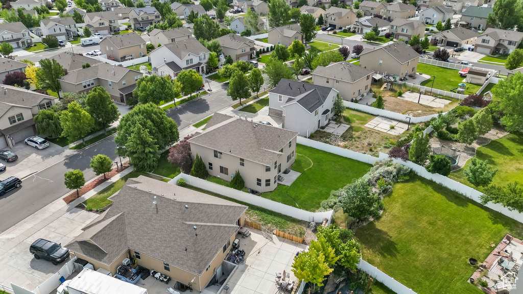 Aerial perspective of suburban area