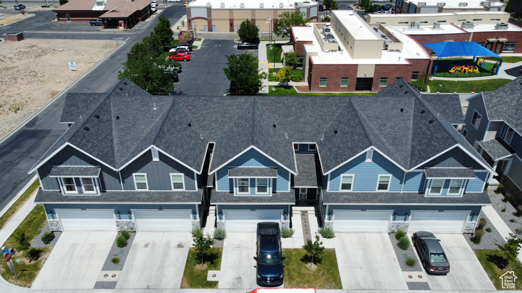 Aerial view of residential area