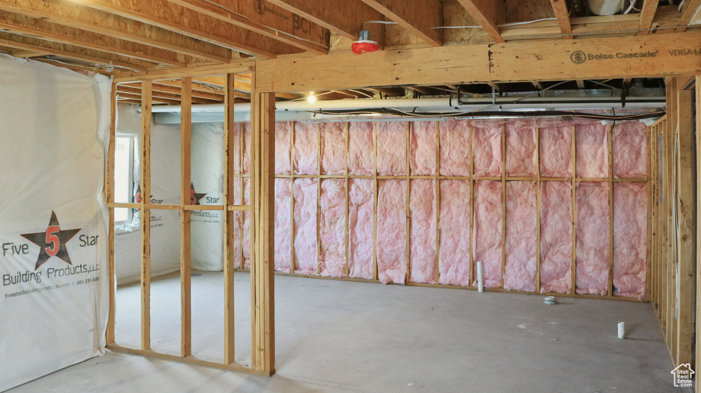View of unfinished basement