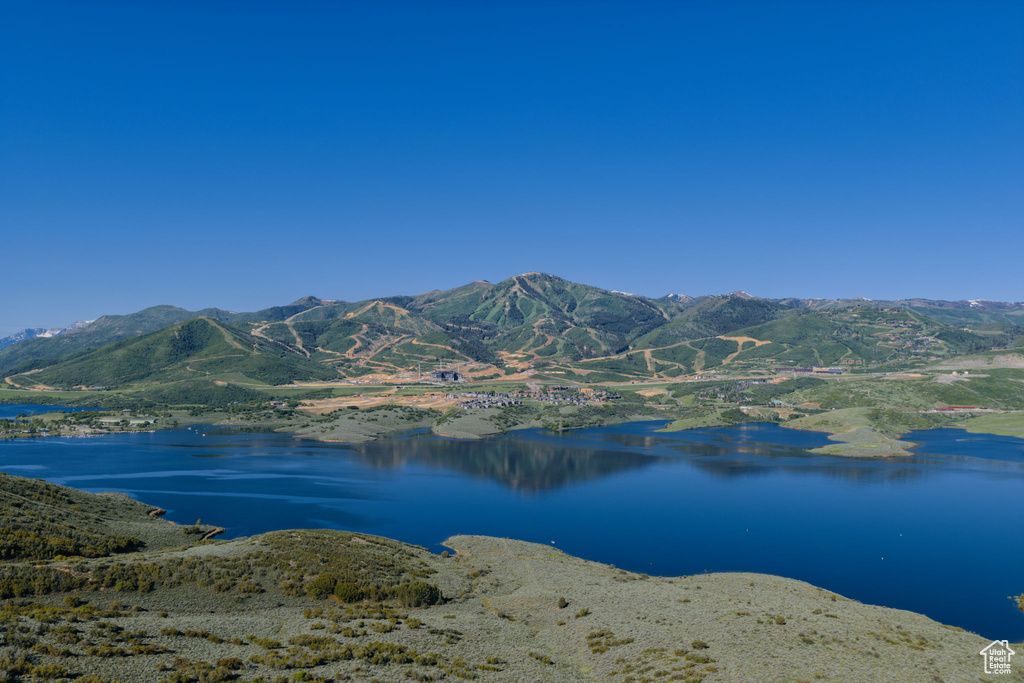 Water view featuring mountains